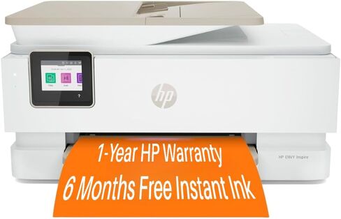 طابعة HP Envy Inspire 7955e النافثة للحبر الكل في واحد، طابعة لاسلكية، ماسحات ضوئية، 2.7 بوصة تعمل باللمس 15 صفحة في الدقيقة، أسود 10 صفحات في الدقيقة، طابعات لاسلكية للكمبيوتر المحمول للاستخدام المنزلي والمكتب 1W2Y8A (متجدد) in Saudi Arabia