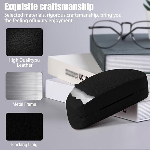 2 PCS A Pack, Leather Large Hard Shell Sunglasses Case, Protective Case For Most Sunglasses and Eyeglasses in Saudi Arabia