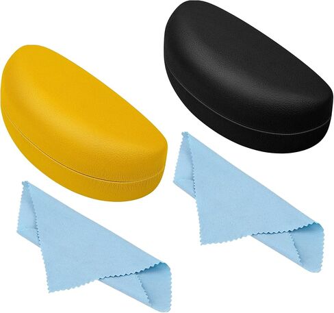 2 PCS A Pack, Leather Large Hard Shell Sunglasses Case, Protective Case For Most Sunglasses and Eyeglasses in Saudi Arabia