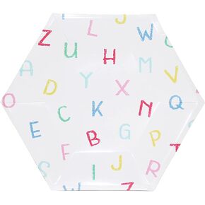 Back To School Small Alphabet Plates, 12 ct