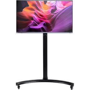 حامل تلفزيون متنقل لأجهزة التلفاز مقاس 32 بوصة - 65 بوصة يصل وزنها إلى 110 رطل، عربة تلفزيون متنقلة بهيكل عالي التحمل لغرفة المعيشة والفناء والمكتب والحد الأقصى 600 × 400 مم in Kuwait