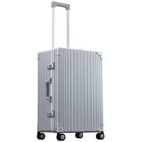 Aleon 26" Aluminum Checked Bag with Suiter Hardside Luggage - TSA Approved Checked Size Spinner Wheels - Durable Travel Suitcase - Ideal for Business and Leisure Travel (Platinum)