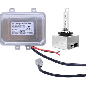 5DV 009 000-00 Xenon HID Ballast Headlight Control Unit and D1S Bulb Compatible with 2007-2014 Cadillac Escalade 2006-2009 BMW E60 &2008-2014 Town Country & 2009-2013 Volkswagen Replaces 12767670