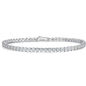 سوار التنس D Color VVS1 Clarity Moissanite للنساء، لمسة نهائية من الفضة الاسترليني 925 الصلبة، مجوهرات عيد الحب لحفلات الزفاف السنوية، 6.3 بوصة (16 سم)/6.7 بوصة (17 سم)/7.1 بوصة (18 سم)