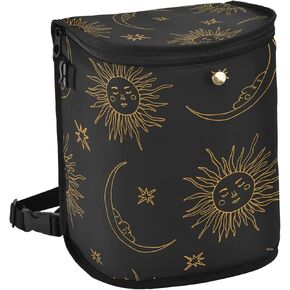 Spill-Proof Car Trash Can | Leakproof Lining | Seat Hanging Auto Garbage Bag with Zipper Lid Bohemian Sun Moon Car Organizer Storage Bag(6cr7u)