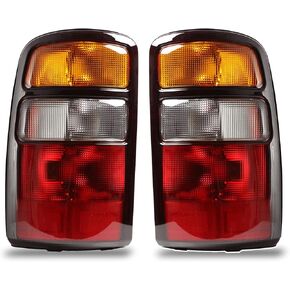 Tail Light Compatible With 2000-2006 Chevy Tahoe Suburban GMC Yukon YuKon XL 1500 2500 Driver and Passenger Side Black Edge w/o Bulbs Replace:15224278,1522427923141275