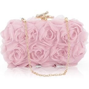 Lanpet Women Clutches Purse Lace Formal Flower Evening Handbag Chain Strap Shoulder Bag