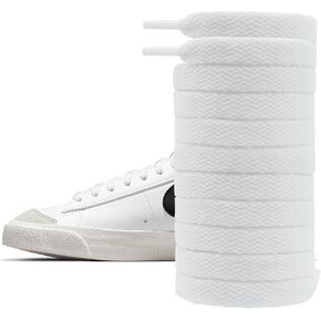 Cotton Shoe Laces for Nike Blazer Sneakers, 5/16"(8mm) Flat Shoelaces Replacement Strings for Low and High Top Shoes