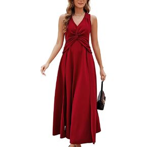 Wedding Guest Dresses for Women 2024 V Neck Formal Dresses for Women Sleeveless Evening