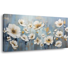 Giraffe and Elephant on Grassland Wall Art Decor Artwork for Bedroom (30x60 Inches)