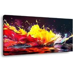 Piy Painting Vertical Landscape of Wild Flowers and Green Trees on the Lakeside Wall Art Decor Artwork for Bedroom (20x40 Inches)