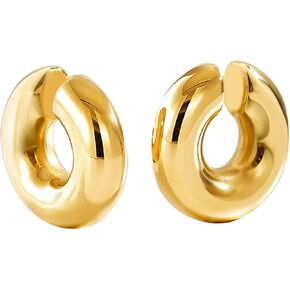 Chunky Gold Earrings for Women-Non Tarnish Gold Earrings Irregular Chunky 14K Gold Earrings Trendy Fashion Gold Jewelry Gifts