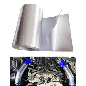 Adhesive Backed Aluminized Fiberglass Heat Sheet Heat Protection Barrier Cover Aluminized Heat Shielding Mat for Hose and Auto Use Heat Insulation Sheet Heat Reflective (12 x 24Inch)