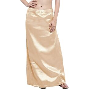 Women's Satin Petticoat Saree Underskirt Sari Underwear Free Size Adjustable (White) (Sea Green)