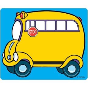 TREND enterprises, Inc. Self Adhesive Name Tags, School Bus, 2-1/2" x 3", 36 count