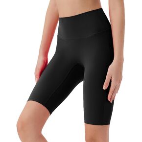Biker Shorts for Women - 10" High Waisted Tummy Control Athletic Workout Running Yoga Compression Shorts