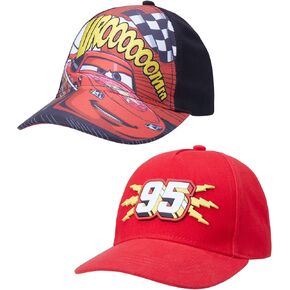 قبعة بيسبول للأولاد من ديزني، قبعة Lightning McQueen قابلة للتعديل للأطفال الصغار من سن 2 إلى 4 سنوات أو الأطفال من سن 4 إلى 7 سنوات