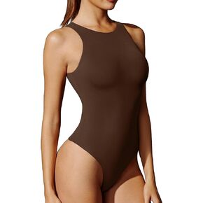 Ewedoos Bodysuits for Women Tummy Control Body Suits Womens Tank Top Bodysuit Racerback Slimming Thong Bodysuit Leotard in Kuwait