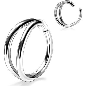 Nose Rings 1 PC Stainless Steel Septum Cartilage Helix Tragus Bone Rainbow Silver Rose Gold Black Body Piercing Earrings Rings Hoop for Men Women