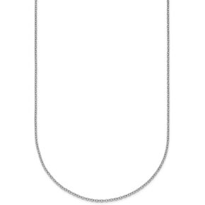 Diamond2Deal Platinum Polished 1.3mm Solid Cable Chain Necklace 16" to 30" Neck Jewelry Men, 4.35 gram