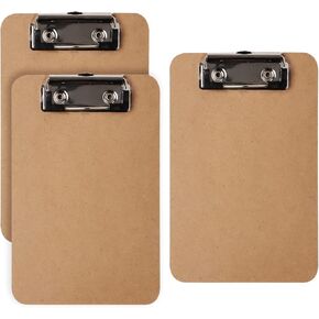 3 Pack Mini Wood Clipboard 4.7X 7.3inch Small Memo Size Pocket Clipboards A6 Mini memo clipboard Low Profile with Hang Tab Server Notepads Guest Check Clipboard