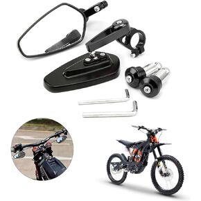 Motorcycle Rear View Side Mirror,Mounted on Handlebar CNC for Surron Sur Ron LBX Talaria Sting MX3/R MX4 Talaria XXX E Ride Pro SS Black,High Reflective Glass