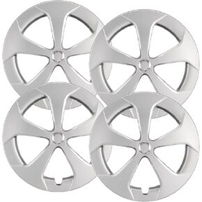 Premium Quality 15" Silver Hubcaps/Wheel Covers fits 2010-2015 Toyota Prius (Will NOT fit Prius C or Prius V), Heavy Duty Construction (Set of 4)