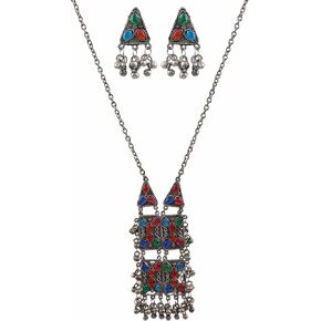 العتيقة مصمم الهندي الفضة المؤكسد العرقية التقليدية Ghungroo أجراس بوهو القبلية الأفغانية قلادة مجوهرات النساء in Kuwait