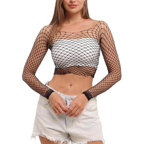 Lemon Girl Women Fishnet Crop Tops Lingerie Babydoll Top Chemise One Size US 2-18