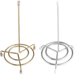 2PCS Stainless Steel Check Spindle Single Menu Holder Note Check Receipt Holder Desk Receipt Organizer Paper Spike Holder Decorations Hook for Restaurant Hotel Bar Office(Silver,gold)