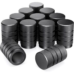 FlyCoco 12-Pack Black Tire Valve Caps with Plastic Lining Corrosion Resistant Anti-Leak Overlay Car Dust-Proof Fetal Covers Universal Air for Protecting Cars, Trucks, Motorcycles, Suvs and Bicycles