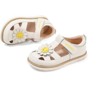 TARANIS Toddler Girls Boys Sandals Closed Toe Leather Outdoor Shoes for Toddler/Little Kid