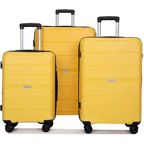 Luggage Set 3piece, Wear-Resistance Hardshell Ligthwegt Spinner Wheels Suitcase Set with Tsa Lock, PP Carry on luggage(20" 24" 28") for men and women (Purple 31)