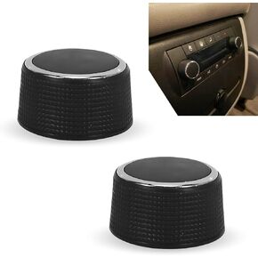 2 PCS Car Radio Control Knob, Plastic Insert Audio Volume Adjustment Knob Cover Dial Tuner, Replacement OEM Number #22912547 Accessory, Compatible with Cadillac Chevrolet GMC Models (Black)