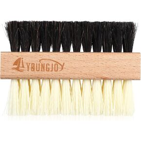 Dual Sided Sneaker Shoe Cleaner Brush Set Boar and Plastic Bristles with Microfiber Cloth