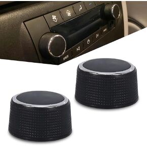 2 PCS Car Radio Audio Volume Control Knob, Rotary Adjustment, Cylindrical Shape, Waterproof Durable Vehicle Radio Repair Kit, OEM #22912547, Compatible with Cadillac Chevrolet GMC (Black)