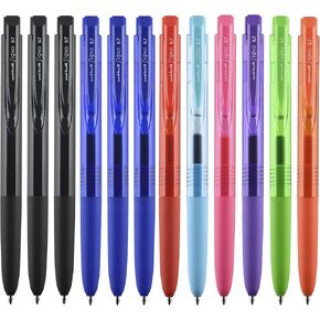 uniball Signo Grip Gel Pen, Stick, Medium 0.7 Mm, Black Ink, Silver/black Barrel, Dozen