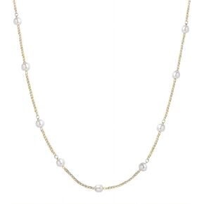 Layered Pearl Necklaces for Women 18K Gold Plated Dainty Pearl Choker Necklaces Trendy Jewelry Gifts for Women.