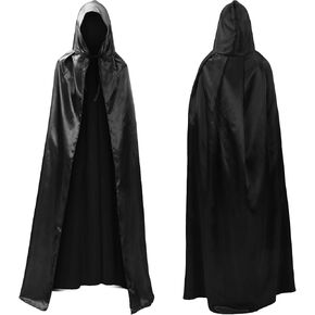Unisex Hooded Cloak Full-Length Halloween Cosplay Costumes Cape Robe Vampire Witch Costume Accessories,43" to 65.7"