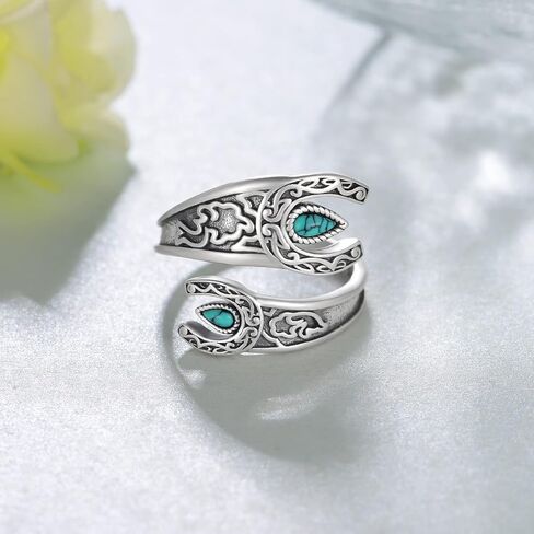 Turquoise Ring 925 Sterling Silver Turquoise Thumb Ring Western Jewelry for Women in Saudi Arabia