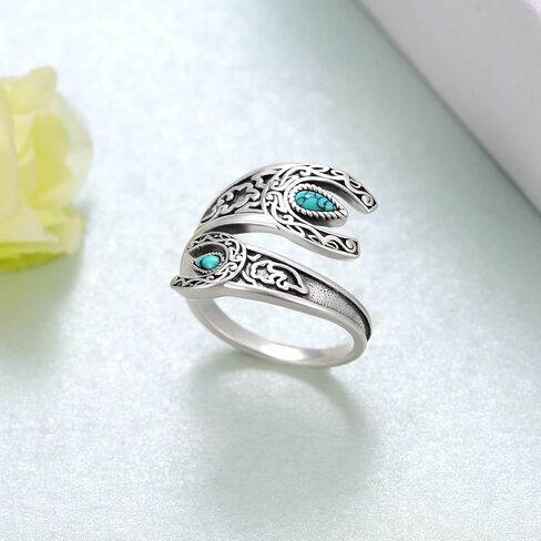 Turquoise Ring 925 Sterling Silver Turquoise Thumb Ring Western Jewelry for Women in Saudi Arabia