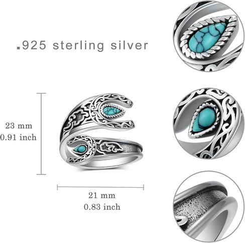 Turquoise Ring 925 Sterling Silver Turquoise Thumb Ring Western Jewelry for Women in Saudi Arabia