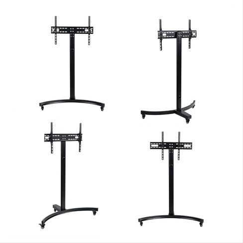 حامل تلفزيون متنقل لأجهزة التلفاز مقاس 32 بوصة - 65 بوصة يصل وزنها إلى 110 رطل، عربة تلفزيون متنقلة بهيكل عالي التحمل لغرفة المعيشة والفناء والمكتب والحد الأقصى 600 × 400 مم in Kuwait
