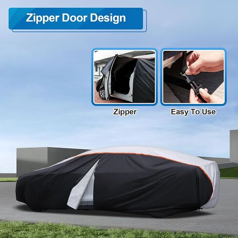 10 Layers Car Cover Waterproof All Weather for Automobiles Rain Snowproof UV Protection Windproof Outdoor Full Car Cover Car Snow Cover with Cotton, Fit for Large Sedan A11(Length 209 to 218 inch) in Saudi Arabia