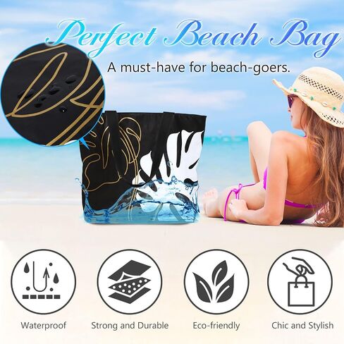 Hawaiian Vibes Large Beach Tote Bag Local Designer Creation Waterproof Lightweight with Expandable Top Zipper Closure in Saudi Arabia