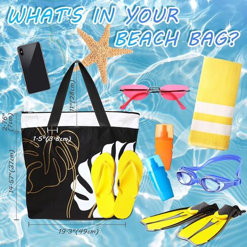 Hawaiian Vibes Large Beach Tote Bag Local Designer Creation Waterproof Lightweight with Expandable Top Zipper Closure in Saudi Arabia