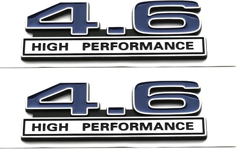 2pcs 4.6 Liter High Performance Engine Emblems Badge 3D Decals Stickers Cars Trucks (Chrome Blue) in Saudi Arabia