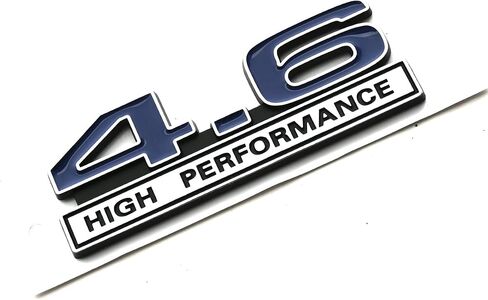 2pcs 4.6 Liter High Performance Engine Emblems Badge 3D Decals Stickers Cars Trucks (Chrome Blue) in Saudi Arabia