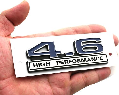 2pcs 4.6 Liter High Performance Engine Emblems Badge 3D Decals Stickers Cars Trucks (Chrome Blue) in Saudi Arabia