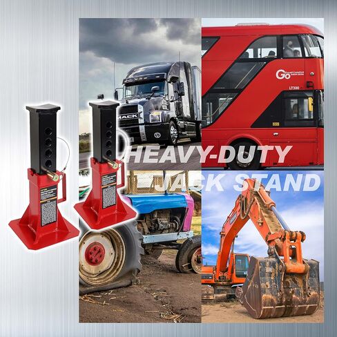 TCE ATZ120005U Torin Heavy Duty Car Jack Stand with Lock, 12 Ton (26,400 lb) Capacity, Red, 1 Pair in Saudi Arabia